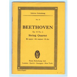 Beethoven, String Quartet, Op 18 No. 6 