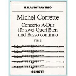 Michel Corrette - Concerto A Dur für zwei Querflöten ind Basso continuo - FTR 24